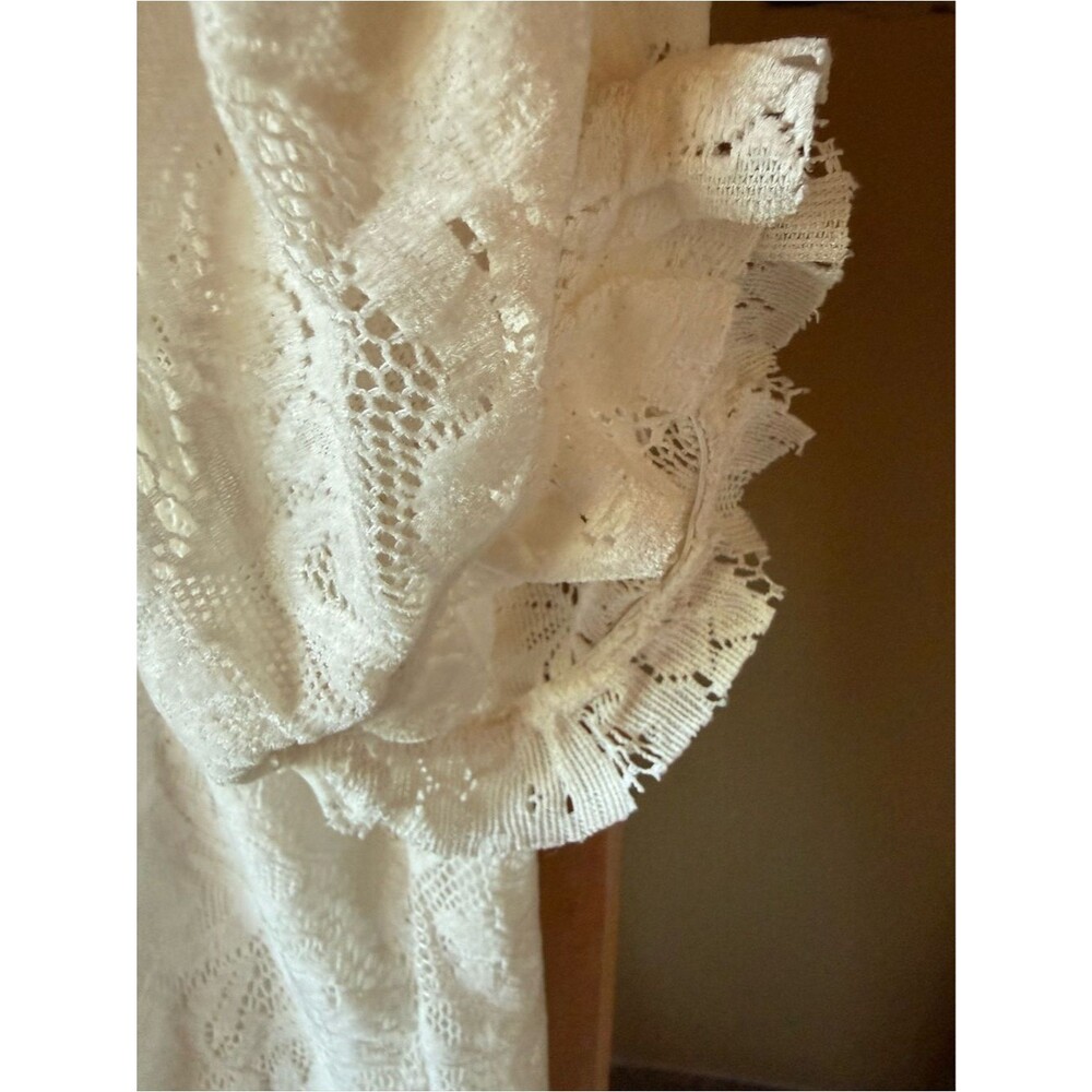 Anthropologie Cottagecore White Lace Puff Sleeve Top Like New Small - Picture 6 of 10